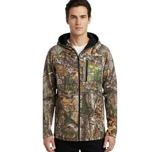 Bone Collector Jacket Mens Medium Camo Hooded Full Zip Fleece Hunting Outdoors